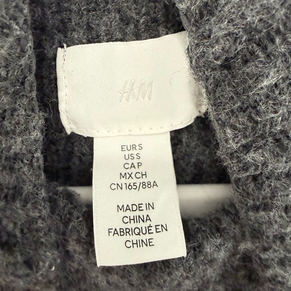 H&M Charcoal Fitted Knit Turtleneck Sweater Dress 
Size S Minimalist Capsule - Picture 2 of 4